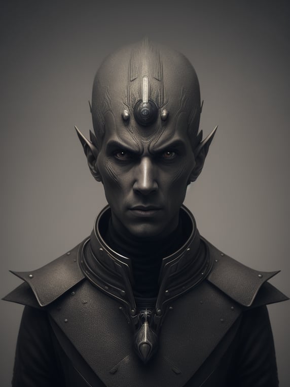 high quality creepy midrange shot hyperminimalism monocolor character, scifi human