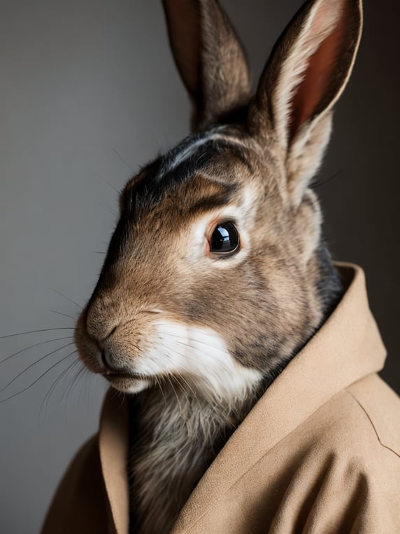 A rabbit in a chinese coat