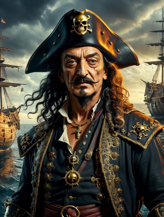 Salvador Dali as a pirate for Halloween
