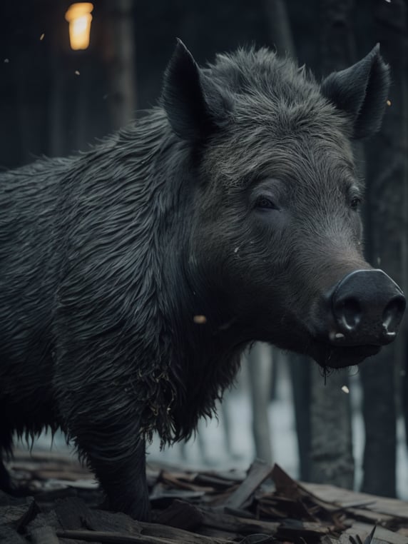 angry wild boar face