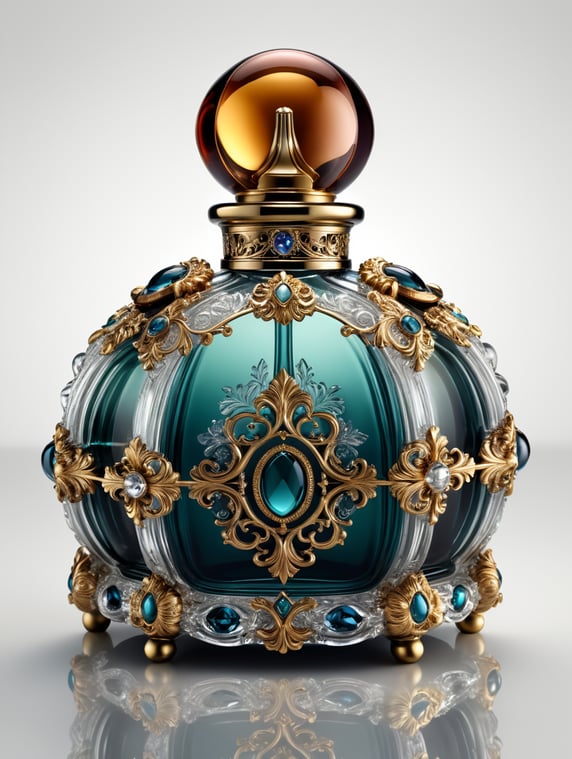 luxurious 3d perfume bottle with white background
