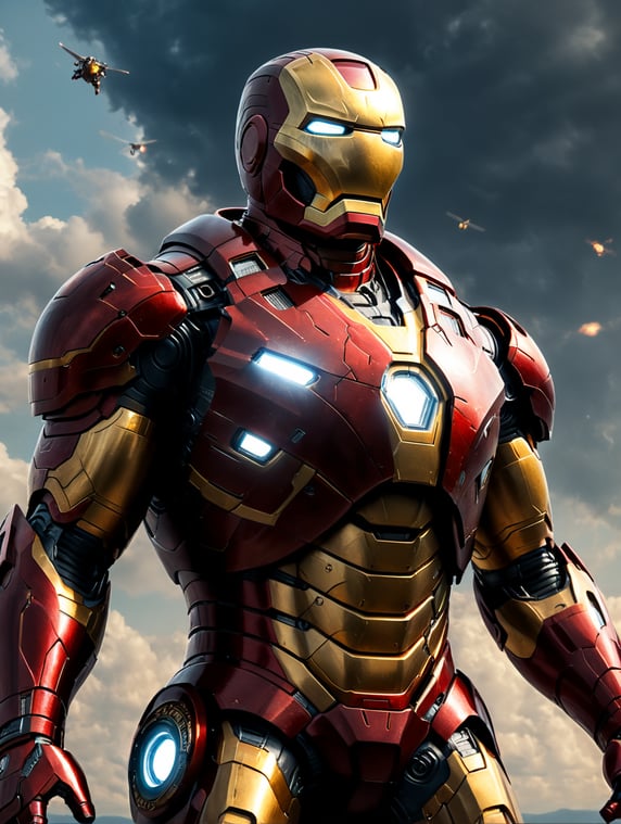 ironman fly on sky