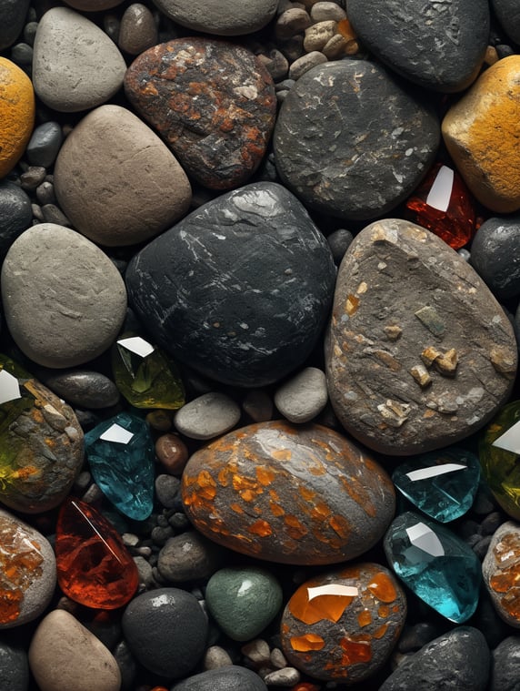 abstract wallpaper mixing rocks and glass texture, dramatic