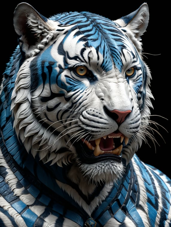 geometric blue tiger
