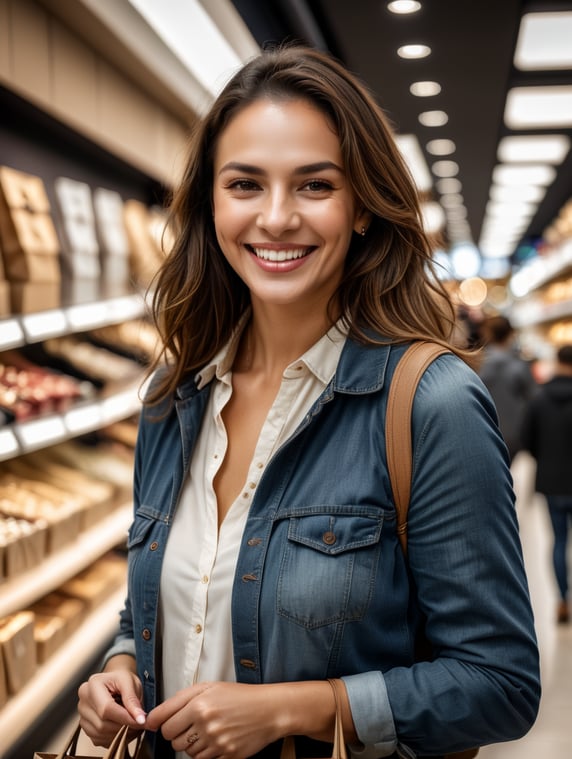 A joyful woman, Shopping, Black Friday sale, Happy woman shopping