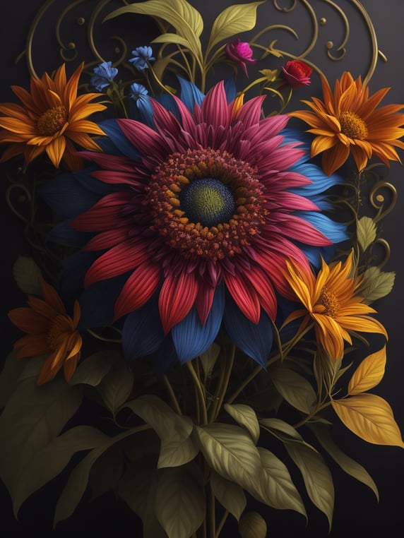 abstract background of colorful floral pattern in classic design style