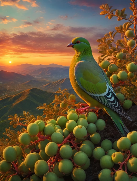 Green Pigeon Peas, unsharp background with sunset vibrant colors nature art scenic horizon mountain range skyline views artistic beauty colorful scenery nature photography sunset inspiration