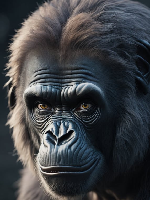 create an fantasy image of a gorilla mixed with a pitbull