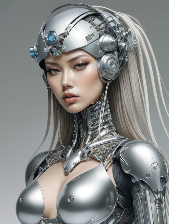 Hajime Sorayama style cyber woman