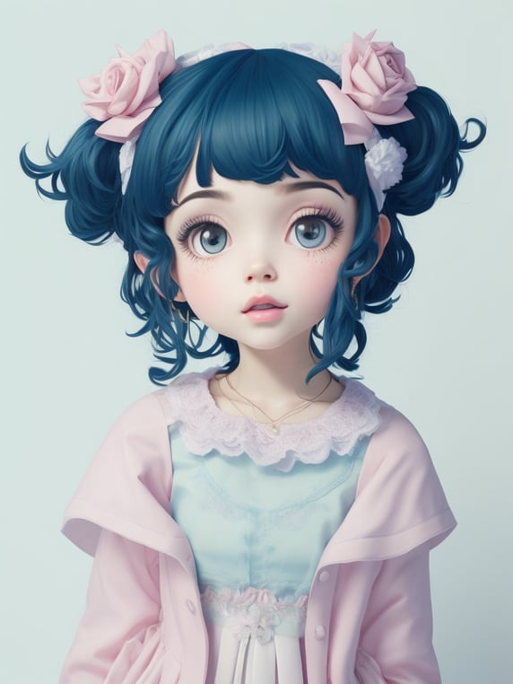 Melanie Martinez as a very cute anime character, 3D, toy