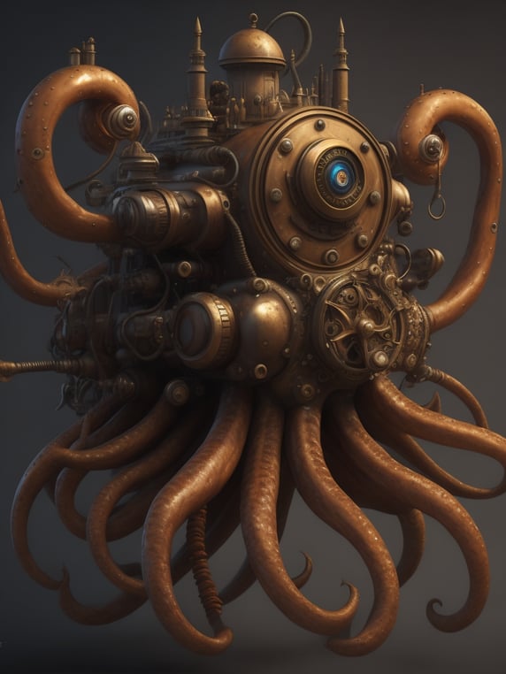 Octopus steampunk machine