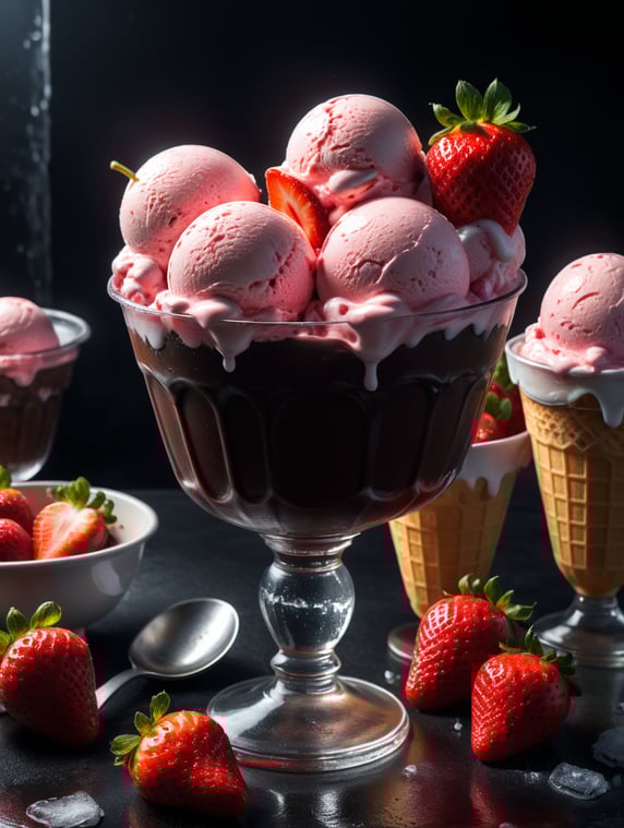 Ice cream with strawberry on the cover of Vogue