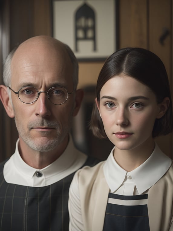 American Gothic Grant Wood, real life