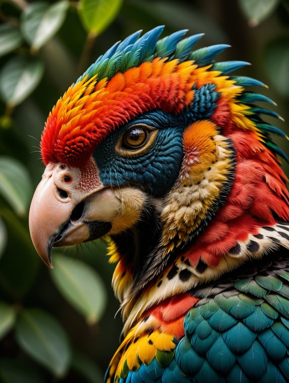 Hybrid animal: parrot,leopard