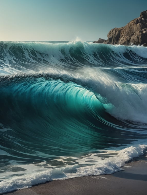 abstract wave beautiful blue and cyan gradient