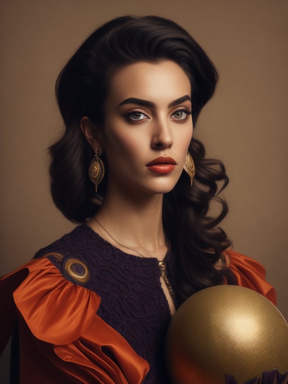 A young women with a ball, style of James Bidgood, Movie Director, Photography, USA