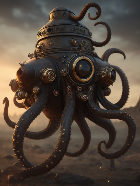 Octopus steampunk machine