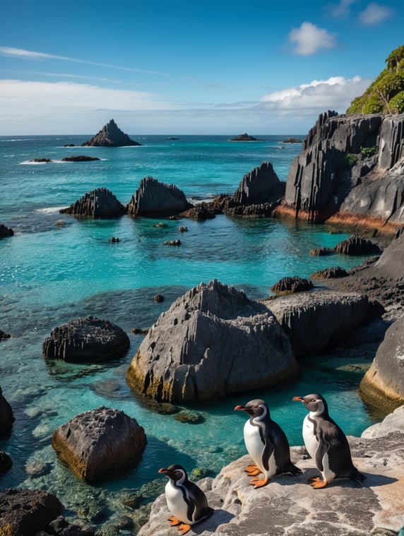 Galapagos Penguins; Galápagos Penguins
