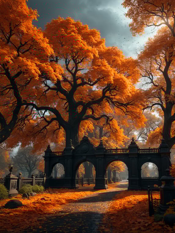 Spooky season for me is orange colour atumn park