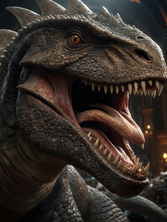 create a terrifying dinosaur; crea un dinosaurio terrorifico