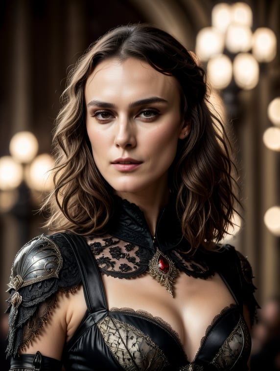 Keira Knightley in a sexy costume in gothic style