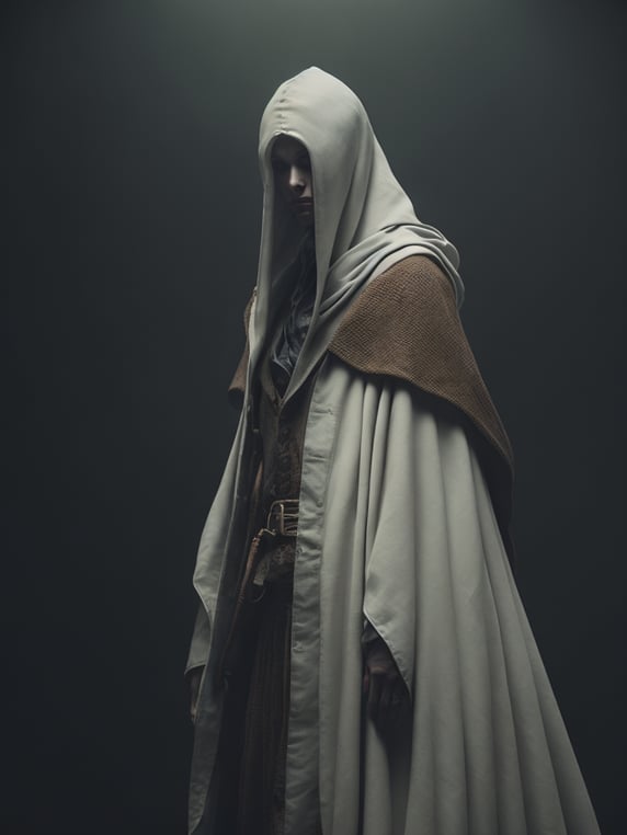 faceless white clothed wizard