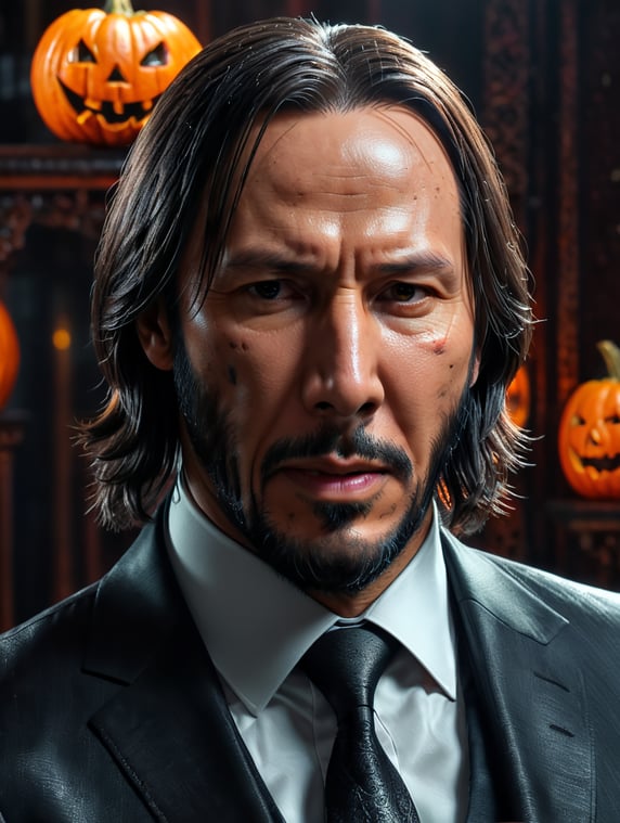 Portrait of Johnwick in halloween suit