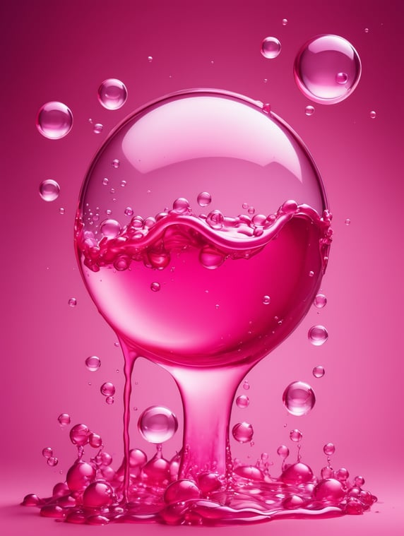 concept of human, liquid, melted wax, bubbles, abstract, everything pink