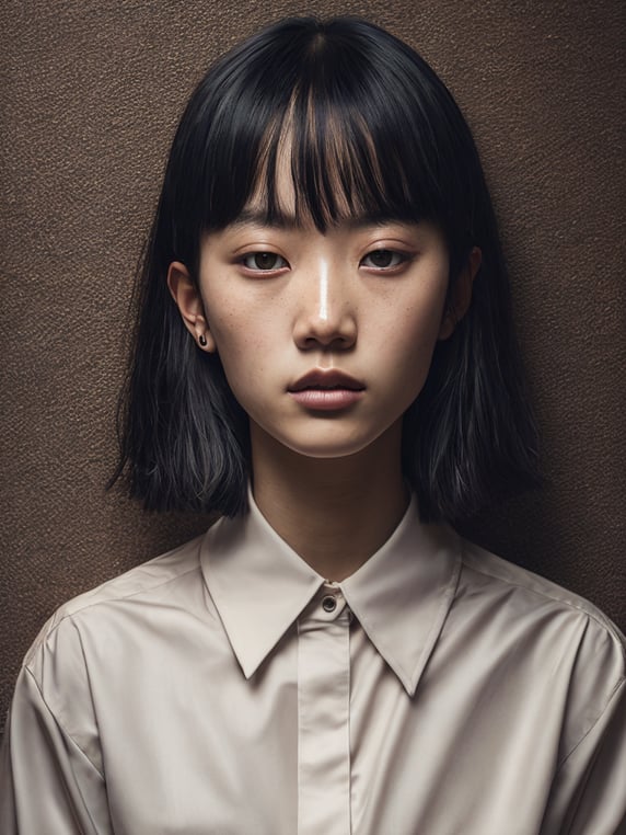 Junji ito x keith haring collaboration art, staring girl