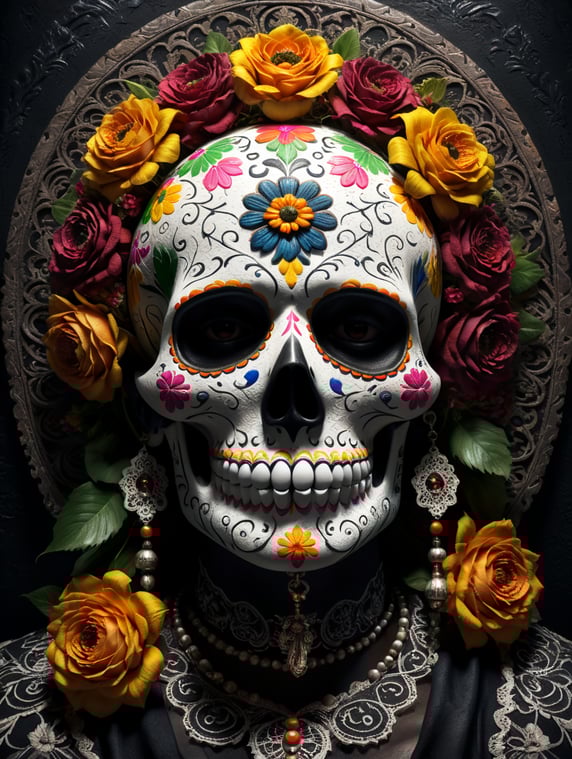 digital invitation with the theme of the day of the dead in Mexico; invitacion digital con tematica del dia de muertos en mexico