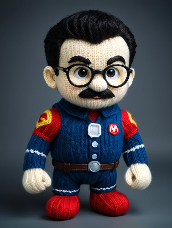 Geeky Handcrafted Delight Portuguese politician Mario Soares knitted toy marvel crafty creations geeky knitting yarn art sci fi toys handmade gifts force strong cute stuffed animal