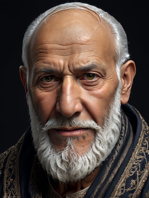Old Man with white beard, Muslim