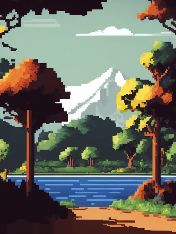 landscape art pixel landscape big pixel art square pixel art vector landscape digital art artificial intelligence computer generated graphic design abstract landscape