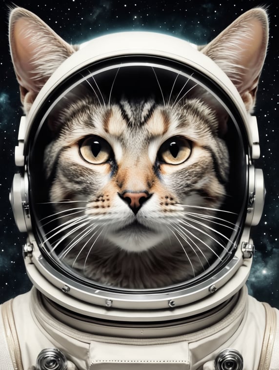 cat in space; gato en el espacio