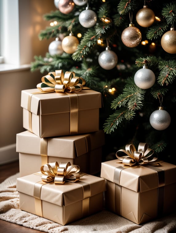 gift boxes under the Christmas tree; dāvanu kastes zem ziemassvētku egles