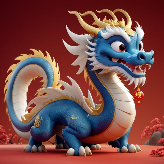 3d render of lunar Dragon, chinese, lunar year