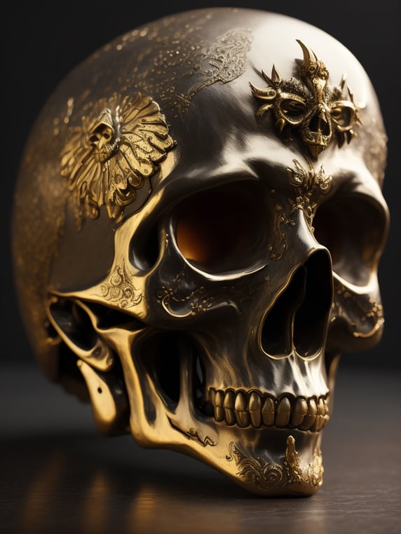 Embrace the beauty of the macabre with skulls made from precious materials! Create striking images of intricate skull sculptures crafted from gold, silver, and other valuable materials.