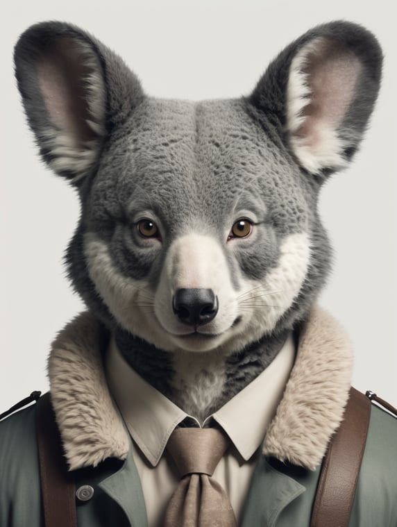 animal character half koala half wolf
