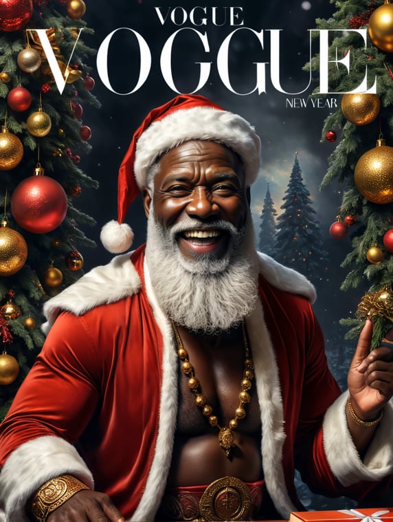Happy New Year 2024, African Santa on the cover of Vogue