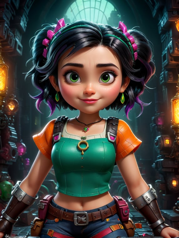 Vanellope von Schweetz, navel; Vanellope von Schweetz, navel