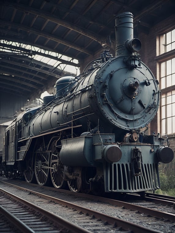 abandoned railway, ghost train, railway station ruins