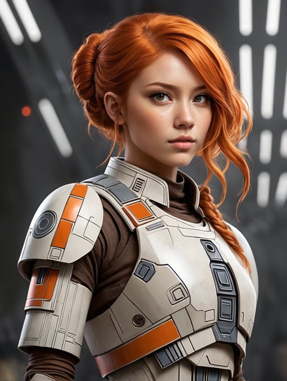 Give me an starwars Caracter Thats called Vasethedoodle she has Orange Hair Brown Eys that like birds shes a female