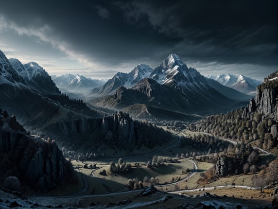 landscape in winter; ladschaft im winter