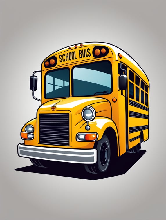 School Bus Vector logo, mascot logo, bright colors, vector Logo, vector image