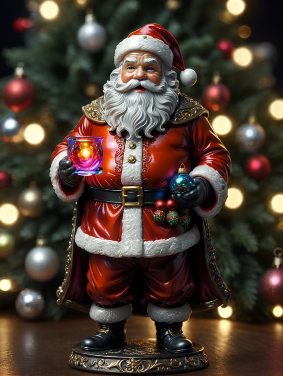 santa claus small glass glass figure, christmas toy for the christmas tree
