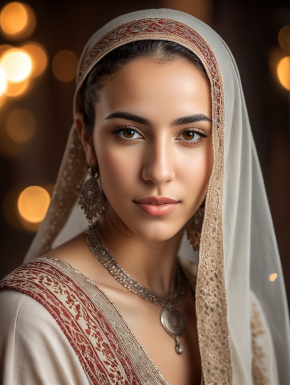 Realistic image of middle eastern looking moroccan female young adult
