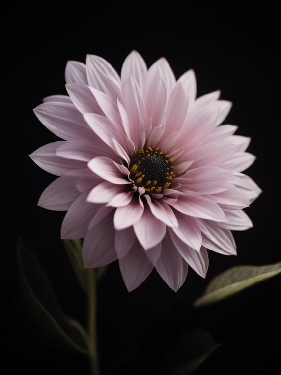 fractal flower, black background, deep colors, dark atmosphere, contrasting light, macro photography, close-up, high-quality details, deep focus, professional shot