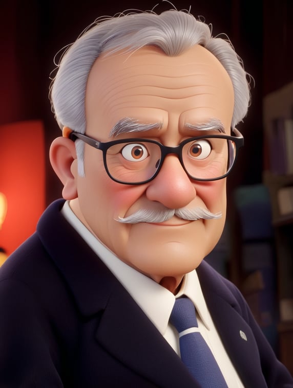an old man wearing reading glasses