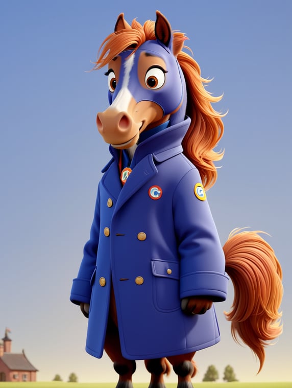 Horse in a coat; Конь в пальто