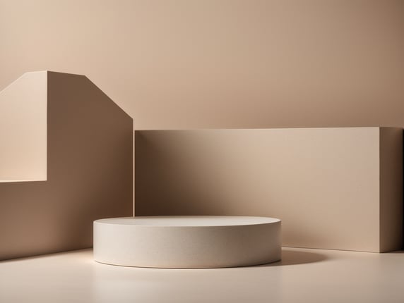 3d render of vector abstract background. Podium for show product. Blank scene showcase mockup with empty round stage.